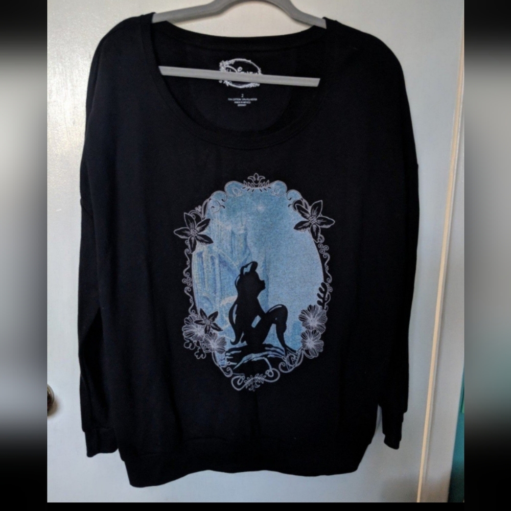 Women's Disney Parks Little Mermaid Oversized Sweatshirt Princess Emo Academia - Picture 1 of 5